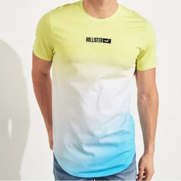 ☀️Hollister, Size XS, Ombré, Logo Graphic, Short Sleeve Top - Picture 1 of 10